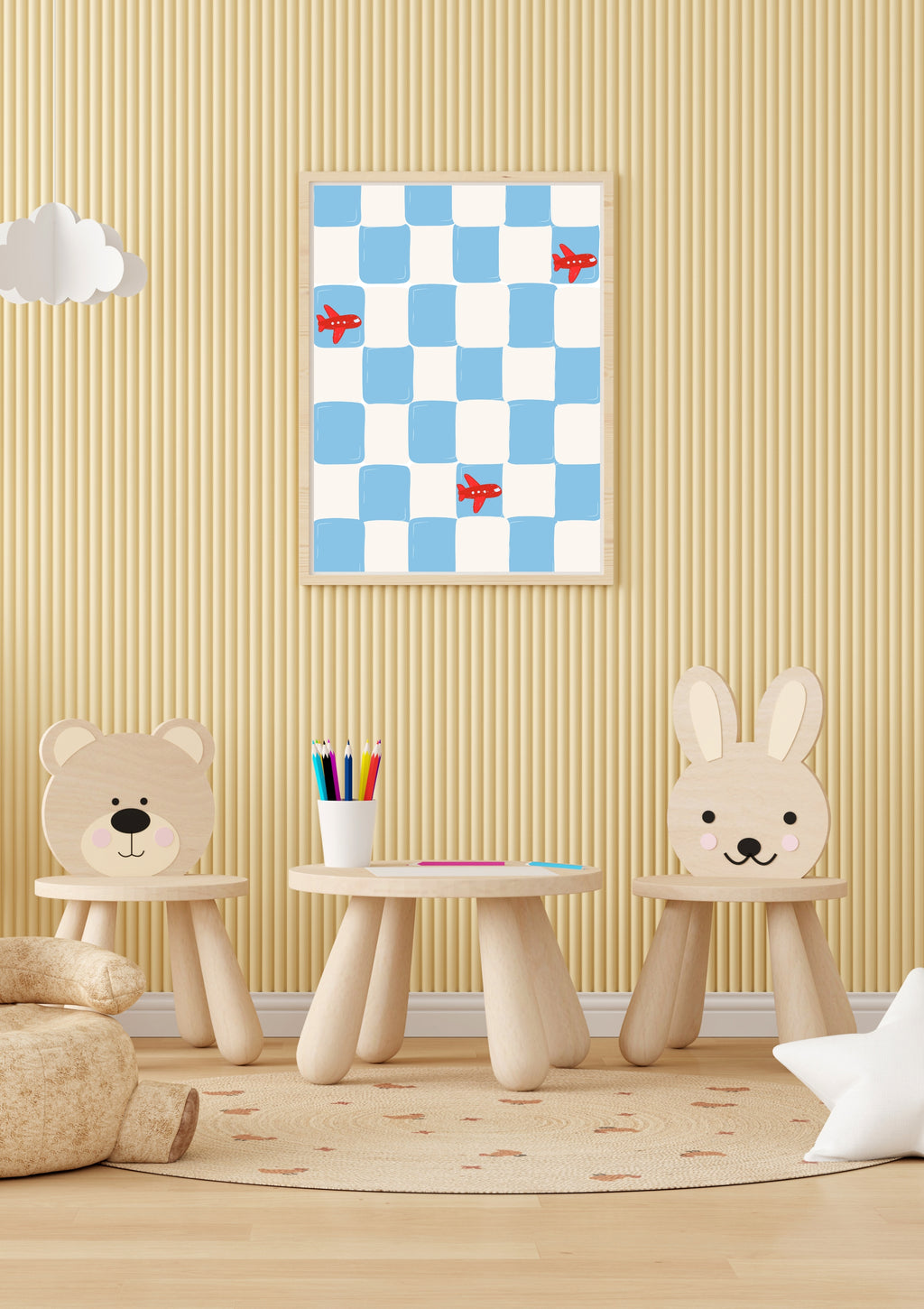 CHECKERED AIRPLANE PRINT | POSTER