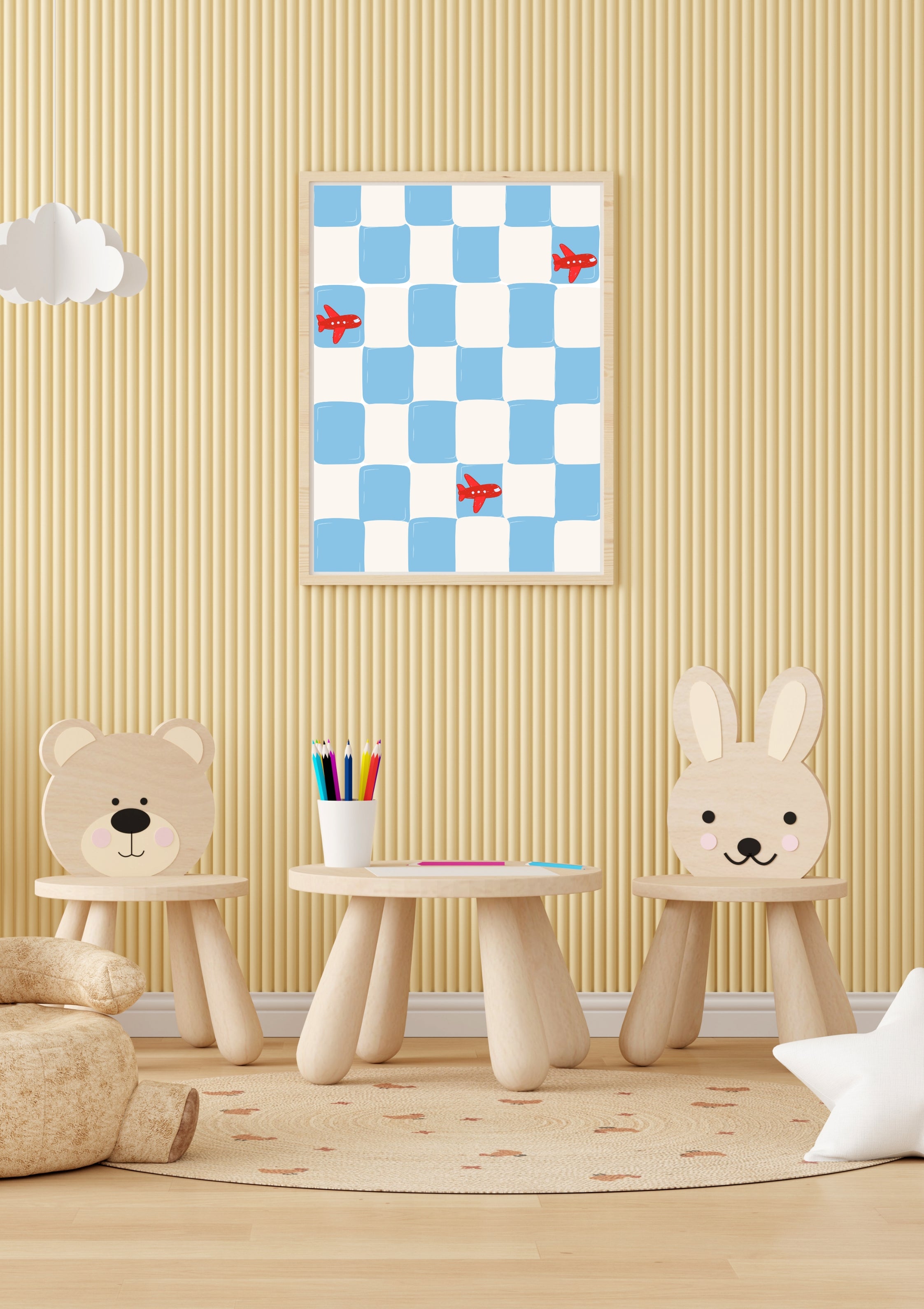 CHECKERED AIRPLANE PRINT | POSTER